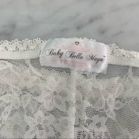 Baby Bella Maya Lace Footless Tights / Leggings White 18 months - Picture 5 of 11